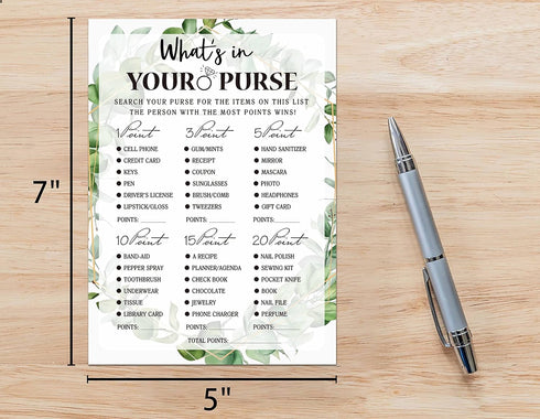 Bridal Shower Game Cards, Tropical Jungle Theme Engagement Party Cards, Set of 30 Cards (Leaf011)