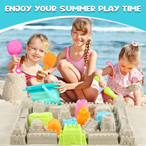 3-10, 3 Pack 24 Dreamon Beach Toys for Kids Collapsible Sand Toys Include Foldable Buckets, PCS Beach Mold and Shovels