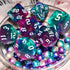 QiAN SiMAi Set| Set Galaxy Dice Dark Green Mix Purple Crystal DND Dice for Board Game