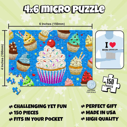 MicroPuzzles “Celebration” 2-Pack Mini Puzzles for Adults, 150 Piece, Compact 4” x 6”