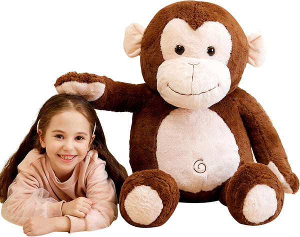 IKASA Giant Monkey Stuffed Animal Plush Toy - Large Jumbo Soft Toy, 30" Cute Fluffy Plushie for Kids