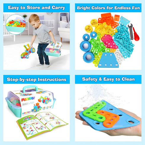 3 4 5 6 7 8+ 4-8 5-7 6-8 8-12, 118pcs MOONTOY STEM Toys for Year Old Boy Birthday Gift, Building Toys for Kid Age