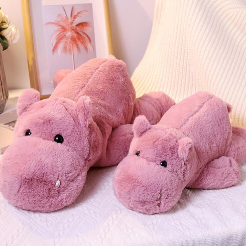 23.6" 4.5lbs, Weighted Stuffed Animals Soft Pink Hippo Stuffed Animal, Medium Cuddly Weighted Hippo Plush for Comfort