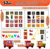 52pcs Magnetic Tiles Road Set - Fire Truck and Magnetic Crane, Creative Construction Toys for Ages 3-12