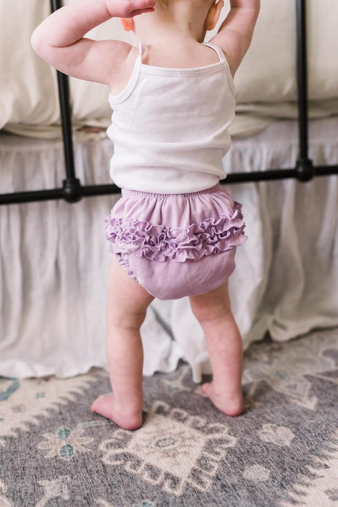 City Threads Ruffle Diaper Cover for Baby Girls Soft Cotton, Made in USA Baby Girl Bloomers, Wear Over Disposable