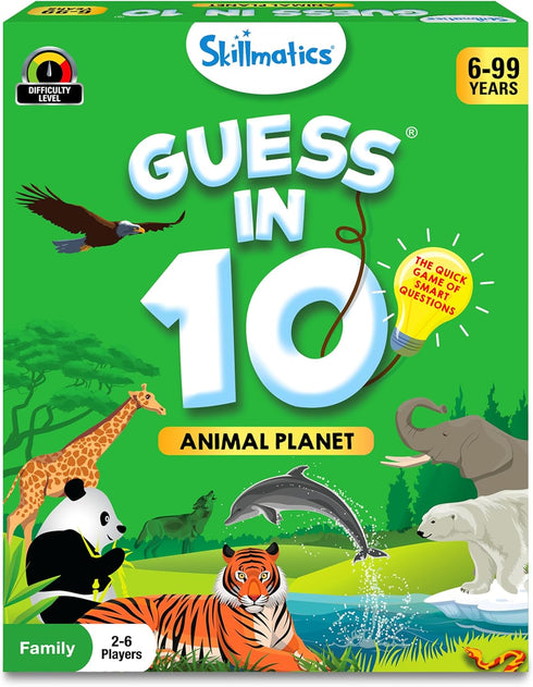 Skillmatics Card Game - Guess in 10 Animal Planet, Perfect for Boys, Girls, Kids, and Families, Ages 6-9