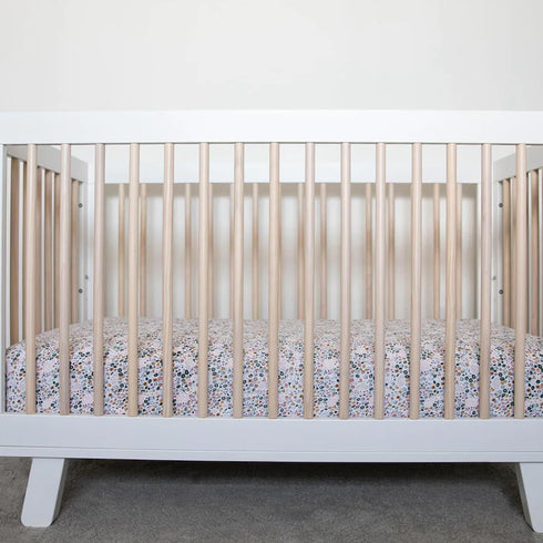 Little Unicorn Crib Sheet - Soft Muslin Fabric in Pressed Petals Design