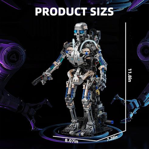 BRICK HAMBURG 692PCS Set3D Mechanical Skeleton Robot Building Block Poseable Model with LED Light, Movable Linkage