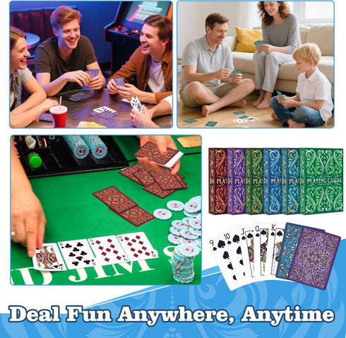 Wkchxd 12 Pack, 6 (12) Playing Cards Decks of Cards, Poker Size Standard Index Deck in Unique Colors, Playing Cards