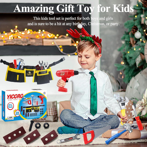Set 28 Set 3,4,5,6,7,8 Kids Tool PCS Toddler Tool with Toy Drill, Pretend Play Toy Tools for Kids Ages Years Old, Boy