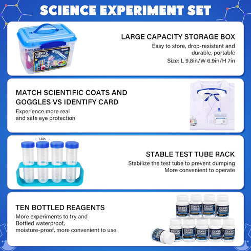 Kids,120 6 7 8 9 10-12 Kuovei Science Kit for Science Lab Experiments,Scientist Costume Role Play STEM Educational