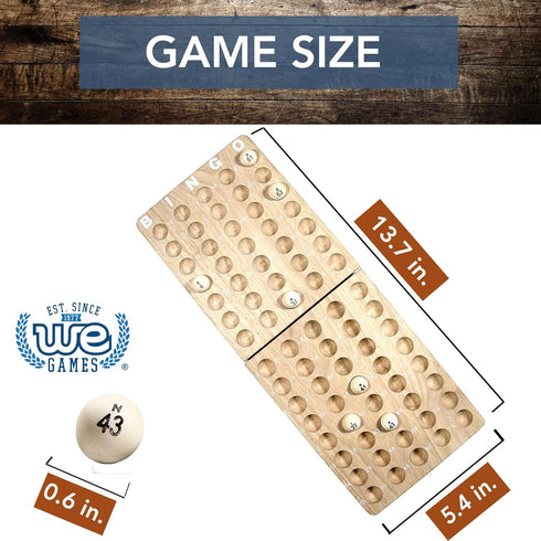 WE Games Retro Bingo Game Set with Metal Rotary Cage, Deluxe Wooden Master Board, Family Games