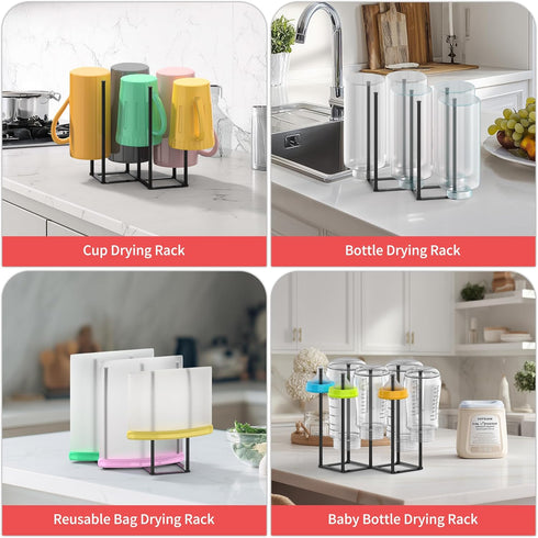 Senvix Collapsible Bottle Drying Rack, Baby Bottle Drying Rack, Foldable Cup Draining Holder, Retractable Reusable