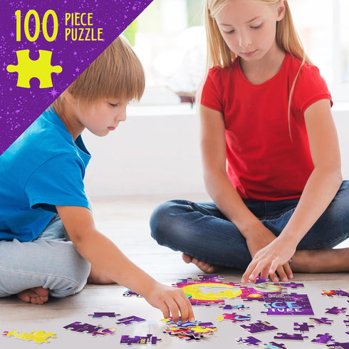 Glow in The Dark 100 Piece Galaxy Puzzle for Kids - Space Jigsaw Toys for Boys & Girls Ages 6-8