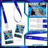 16 Pieces Blue Video Game VIP Pass Holder Tickets Set, Gamer Party Favors, Game Ticket Holder for Birthday Supplies