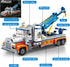 Tow Truck Building Block Set, Road Rescue Vehicle with Crane Toy Model, City Crane Construction Kit for Kids