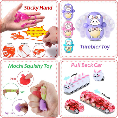 Jookamar 165PCS Prefilled Easter Eggs with Toys Inside, Easter Eggs Fillers Basket Stuffers Easter Hunt Games Party