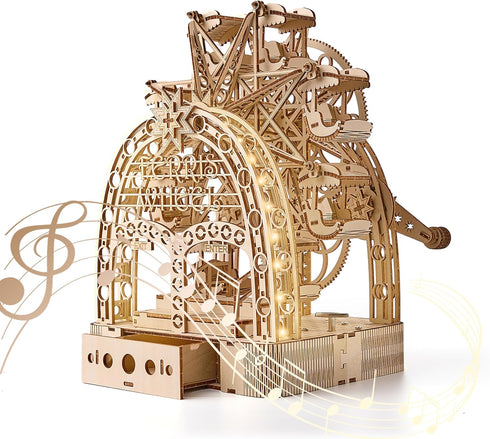 UPLIKE 3D Wooden Puzzles for Adults: 3D Puzzle Light-Up Ferris Wheel with Music
