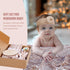 Set 5-Piece Baby Girl Gift - Baby Girl Shower Gifts with Muslin Swaddle Blanket, Wooden Teether, Headbands & Hello