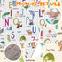 Funtery Woodland Animals Hexagon Playpen Mat Baby Play Mat Foldable Soft Nursery Rug Portable Baby Playmat Washable