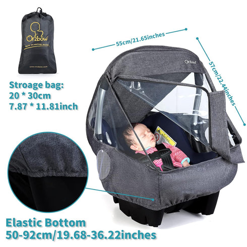 Car Seat Rain Cover, Compatible with Doona Infant Car Seat Stroller, Universal Rain Cover with Window for Waterproof