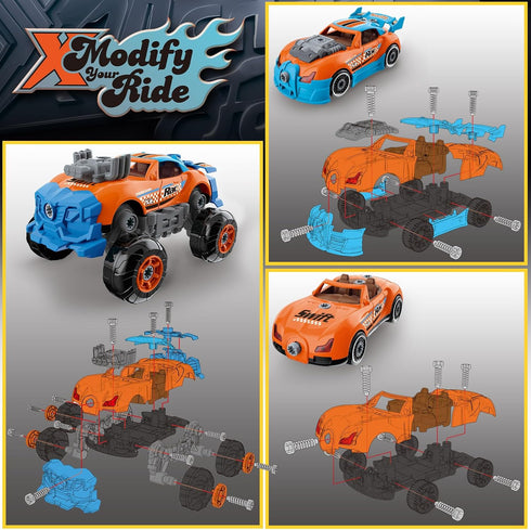 Pup Go 3-in-1 3 4 5 6 7, 43 Take Apart Car for Boys Ages Building Toys with Electric Drill, Pcs Construction Toy Truck