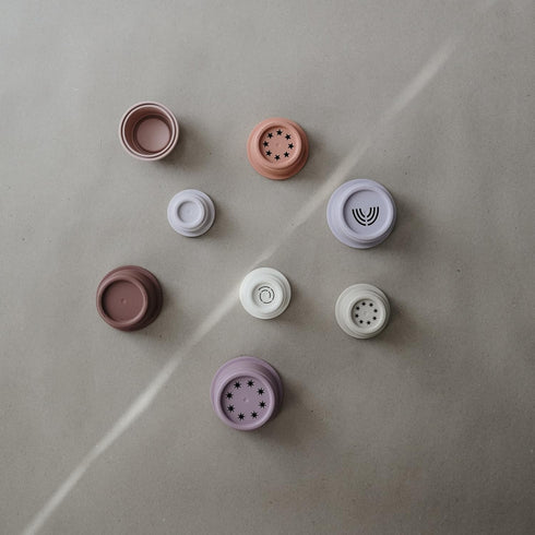 mushie Stacking Cups Toy 8pcs Made in Denmark (Petal)