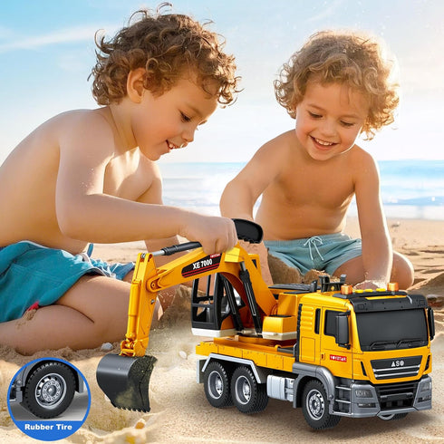 3 4 5 6 4-7, SpringFlower Large Excavator Truck Toy, Year Old Boys Toddlers Toy Truck, Lights & Sounds Toy Excavator