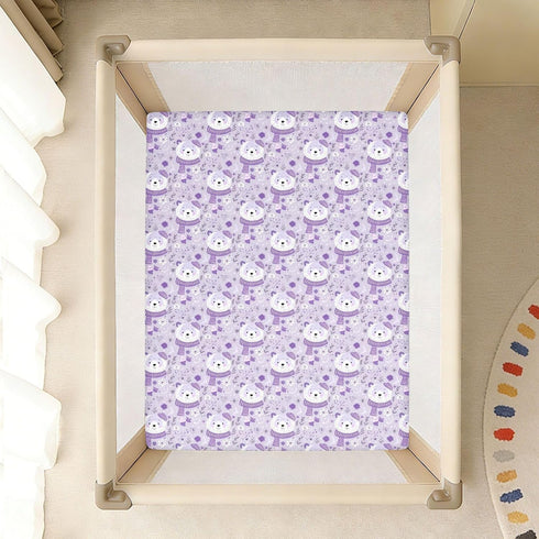 miaozhen 1 Pack 52x28 Cotton Baby Crib Sheets Soft Lavender Bear Winter Toddler Cirb Bedding Cover for Nursery juego de