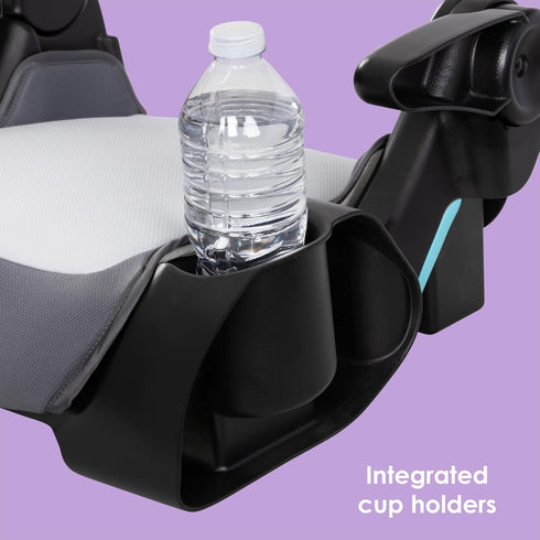 Baby Trend Protect Slim Backless Booster Seat, Madrid Grey Slim Lightweight Design, Belt-Positioning Support, Dual Cup