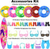 Ecore Fun 35 PCS Doll Clothes Swimwear Beach Bathing Kit, 10 Bikini Swimsuits, 2 Swimming Rings, 4 Fashion Glasses