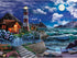 Bits and Pieces 300 Piece Jigsaw Puzzle for Adults, 18" x 24" Lighthouse in The Night Colorful Ocean Puzzle