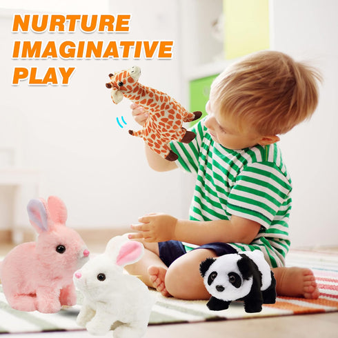Hopearl Crawling Panda Interactive Electronic Pet Plush Toy - Sounds and Movements, Animated Shaking Head Gifts for
