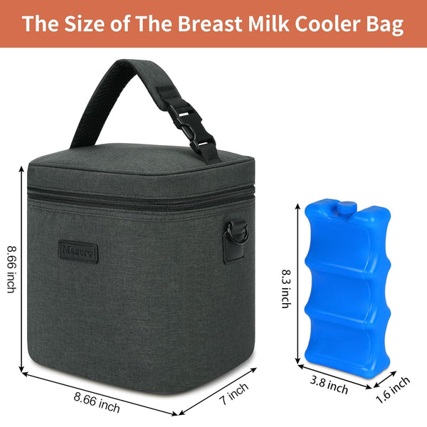 Pack, 6 9 Mancro Breastmilk Cooler Bag with Ice Insulated Bottle Bag for Baby Bottles (Up to Ounce) with Shoulder Strap
