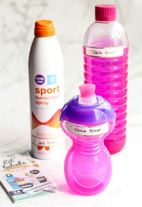Bottle Labels, Write-On Name, Self-Laminating, Waterproof Baby Bottle Label for Daycare, Made in The USA (Animal