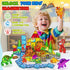 Magnetopia 3-5, Set 4-8 5-7, 3+ Dinosaur Toys Magnetic Tiles for Kids Lava Dinosaur World Magnet Tiles for Kids Ages