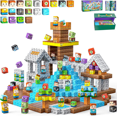 Wxlbr Upgraded Magnetic Blocks, 150Pcs Magnetic Building Blocks for Kids, 1 Inch Large
