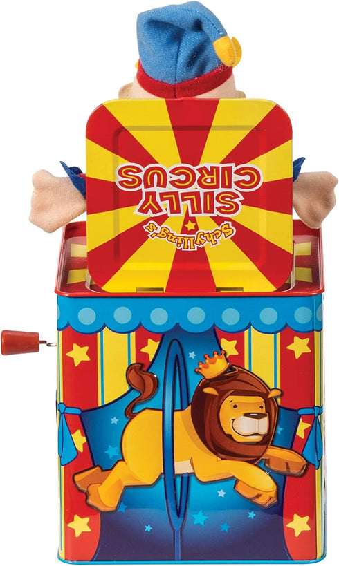 Schylling Silly Circus Jack in the Box - Classic Children's Musical Toy - Colorful Embossed Tin Box for 18 Months+