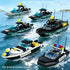 Set City Coast Guard Boat Building Blocks Police Boat, Rescue Boat & Patrol Ship Toy for Boys and Girls, STEM