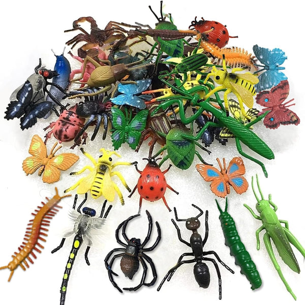 30 Pack Bug Toys, Fake Plastic Bugs and Insects for Kids, Halloween Birthday Party Favors, Goodie Bag Fillers
