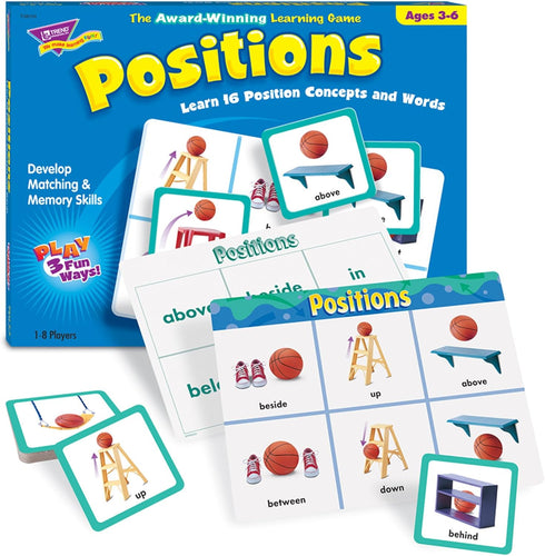 Trend Enterprises: Match Me Game–Positions, Learn 16 Position Concepts and Words, Develop Matching and Memory Skills, Play 3 Different Fun Ways, Ages 3 and Up