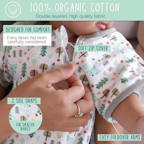 0-6 Swaddle Sack Arms Up, Allows Babies Hips to Move Freely, fits Newborn Babies Months, Arms in/Out Transition Swaddle