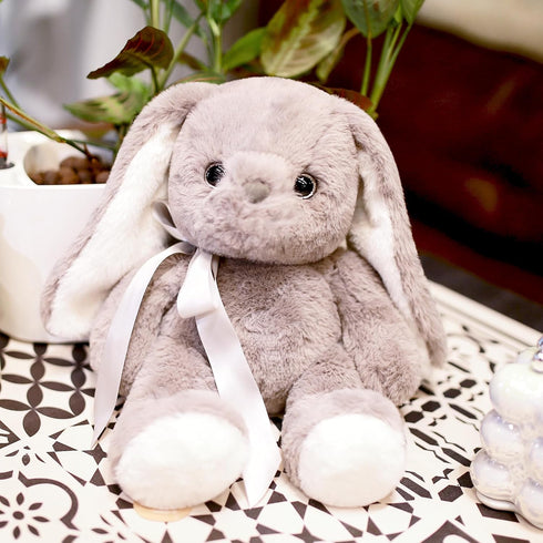 uoozii Non-Shedding 12" Weighted Bunny Stuffed Animal - Microwavable & Coolable Plush Pillow Gift for Kids & Adults