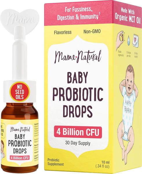 Mama Natural Baby Probiotic Drops | Pediatrician-Approved Infant Probiotic Colic Drops Infant