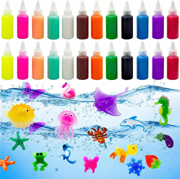 Squishy Making Kit Refill, 24 Bottles Gel DIY Magic Water Elf Refill