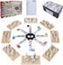 Double 12 Mexican Train Dominoes Set for Adults with 8PCS Wooden Holders,