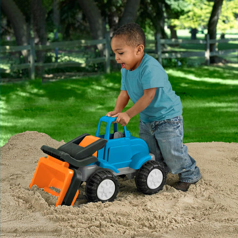 American Plastic Toys Kids’ Gigantic Loader Truck, Made in USA, Tilting Dump Bucket, Knobby Wheels, Ages 2+