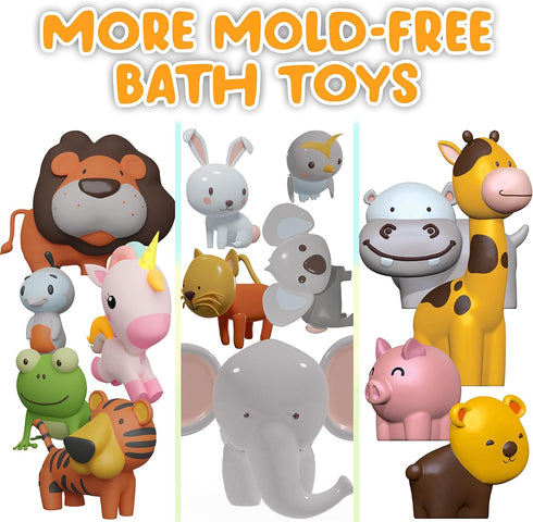 Halloween Bath Toys for Babies and Toddlers, No Hole Animal Bath Toys, BPA-Free, Mold-Free, Infant Bath Toys 1-18 Months