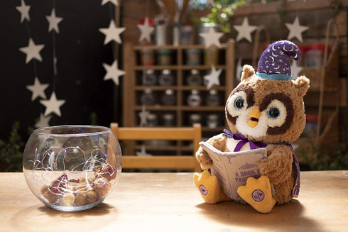 Cuddle Barn Octavius The Storytelling Owl - 12" Animated Plush Toy with Light Up Eyes and 5 Fairy-Tales Recital