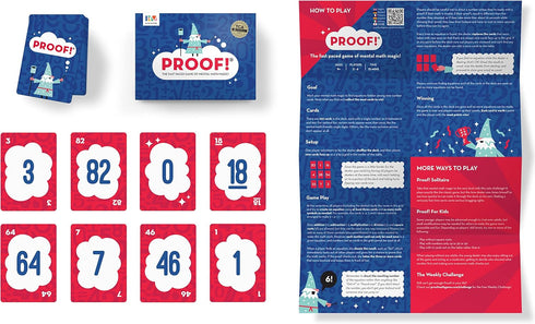 Proof! Math Game - Fast Paced Mental Math Magic, Teachers' Choice Award Winning Educational Game, Ages 9+
